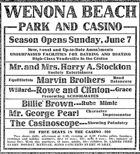 june 1907 Wenona Beach Amusement Park (Wenona Beach, Wenonah Park), Bay City